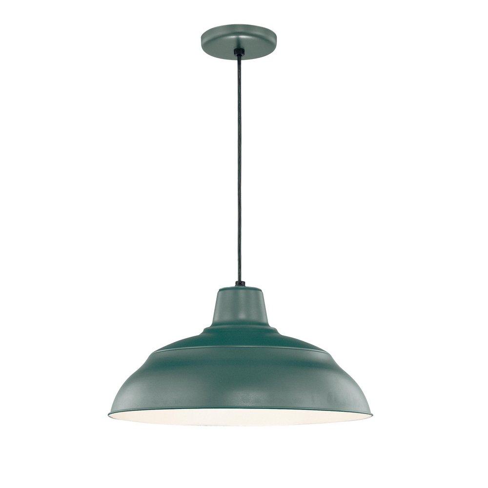 Millennium Lighting Satin Green 1-Light Cord Hung Warehouse Shade 