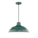 Millennium Lighting Satin Green 1-Light Cord Hung Warehouse Shade 