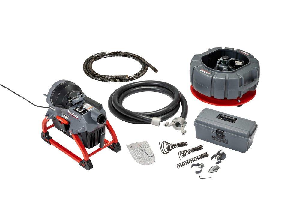 RIDGID Dark Grey Electric Cable Carrier and Tool Box Machine with Guide Hose 