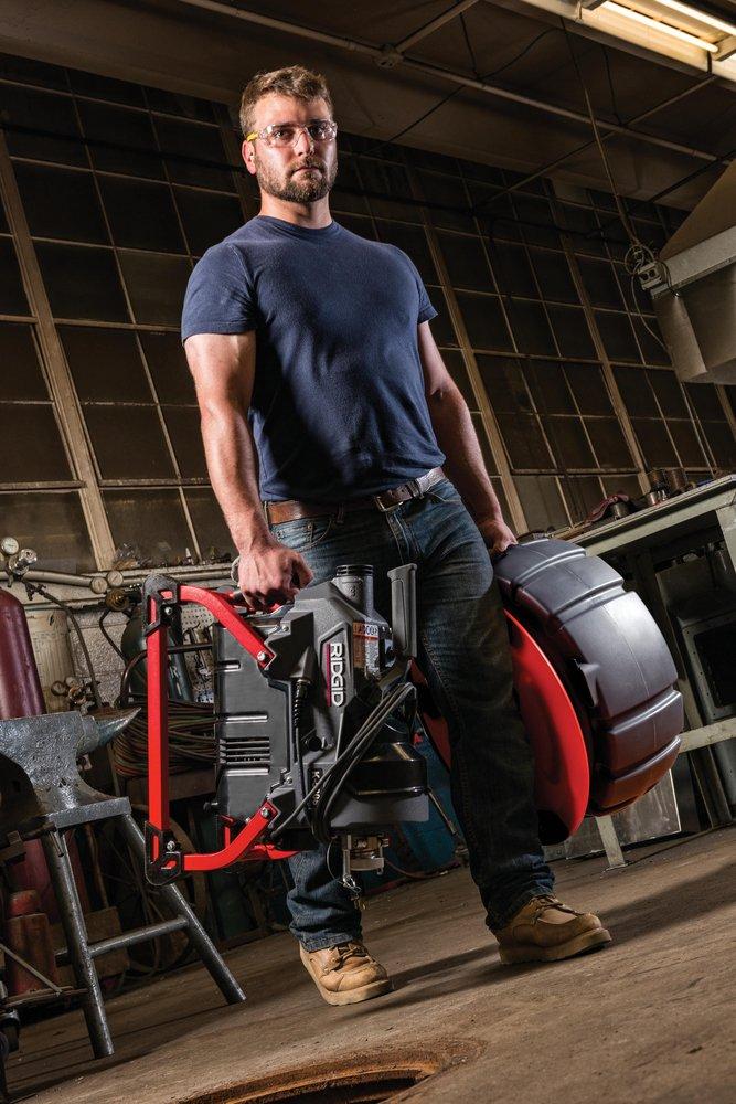 RIDGID Dark Grey Electric Cable Carrier and Tool Box Machine with Guide Hose 