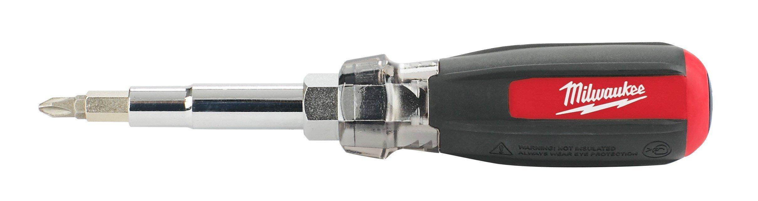 Milwaukee&reg; Silver Manual 6 in. Multi-bit Cushion Grip Screwdriver 