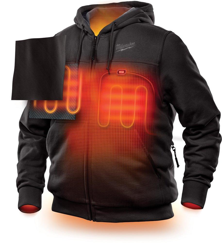 Milwaukee&reg; Black 12V REDLITHIUM&trade; Polyester Heated Hoodies Kit in Black 