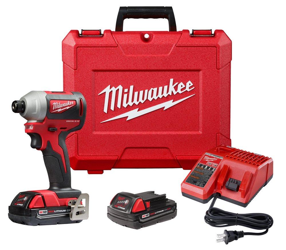 Milwaukee&reg; M18 Compact Brushless 1/4 Hex Impact Driver Kit 