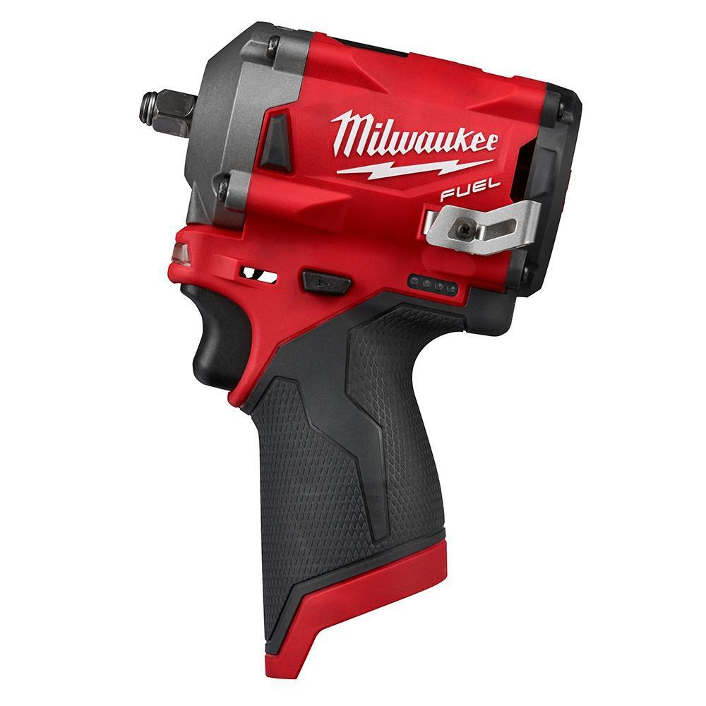 Milwaukee&reg; Red 3/8 in. Cordless Stubby Impact Wrench Bare Tool 