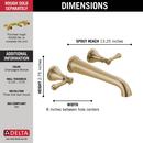 Delta Faucet Champagne Bronze Two Handle Wall Mount Filler Trim Only 