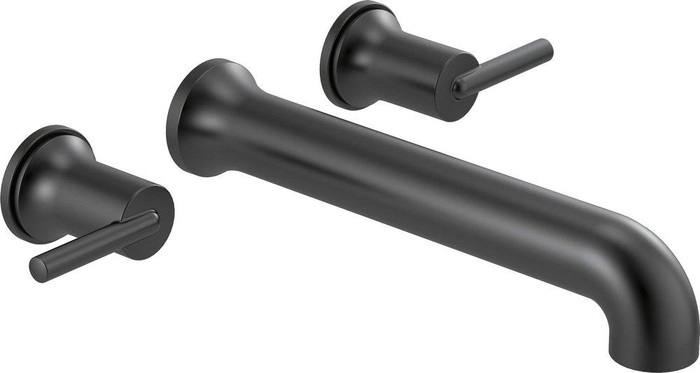 Delta Faucet Matte Black Two Handle Wall Mount Filler (Trim Only) 