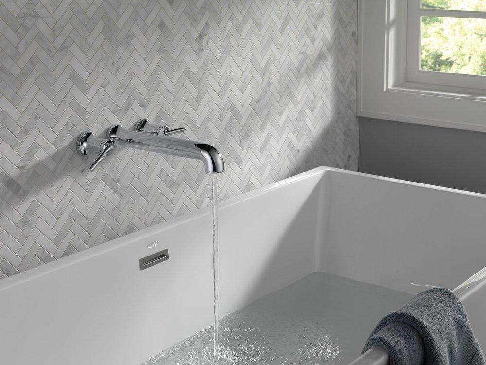 Delta Faucet Matte Black Two Handle Wall Mount Filler (Trim Only) 