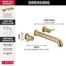 Delta Faucet Champagne Bronze Two Handle Wall Mount Filler (Trim Only) 