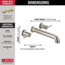 Delta Faucet Stainless Two Handle Wall Mount Filler (Trim Only) 