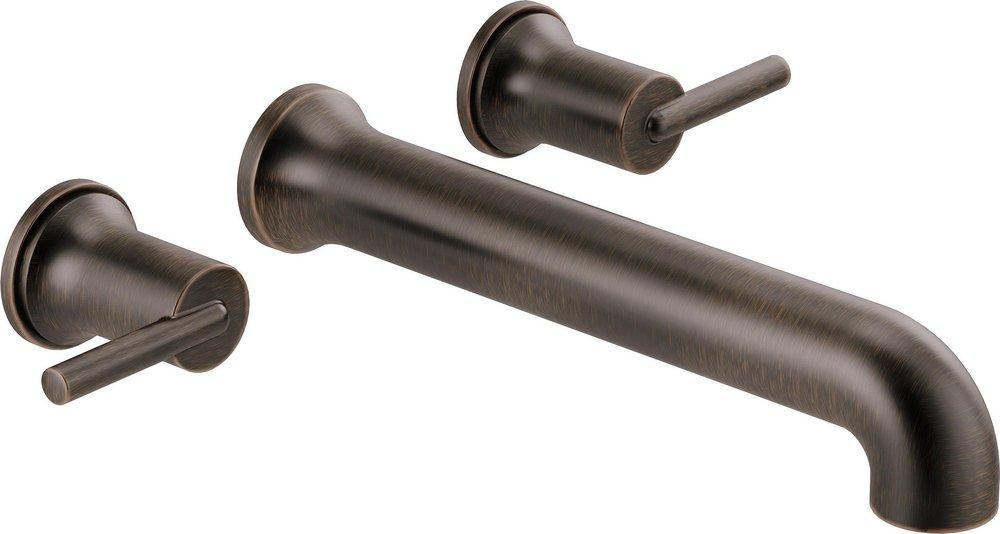 Delta Faucet Venetian Bronze Double Lever Handle Wall Mount Tub Filler Trim Only 