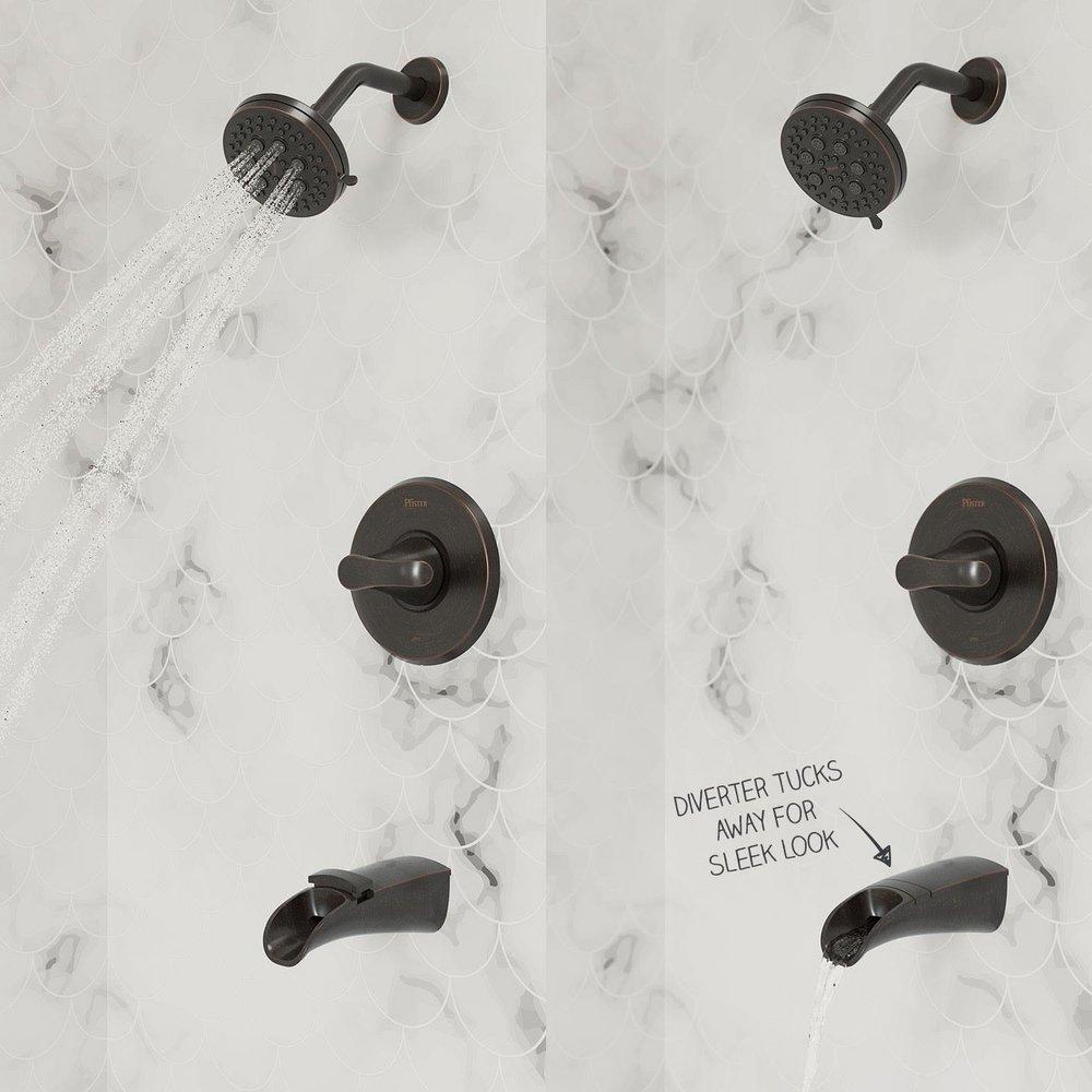 Pfister Polished Chrome Single Handle Multi Function Bathtub & Shower Faucet Trim Only 