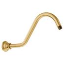 14 in. Rainfall Shower Arm and Flange in Brushed Gold