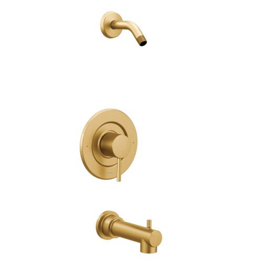 Moen Brushed Gold Single Handle Bathtub & Shower Faucet (Trim Only) 