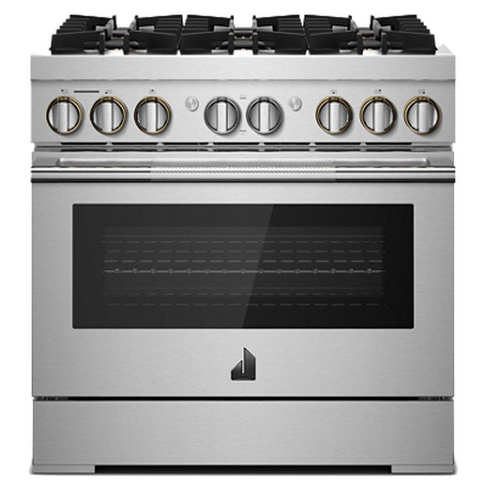 JennAir Stainless Steel 35-7/8 in. Gas 6-Burner Sealed Freestanding Range 