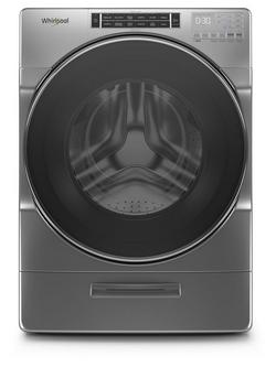 31-9/16 in. 4.3 cu. ft. Electric Front Load Washer in Chrome Shadow
