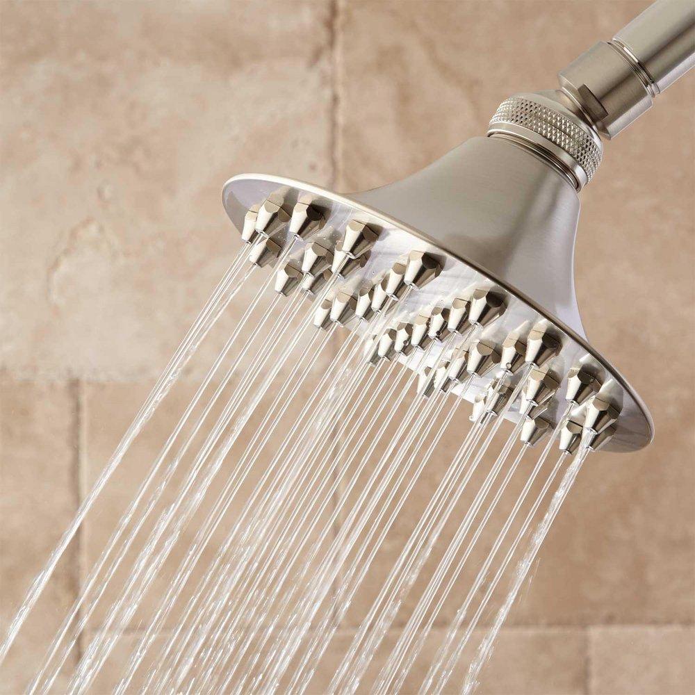 Signature Hardware Brushed Nickel Single Function Rainfall Showerhead 