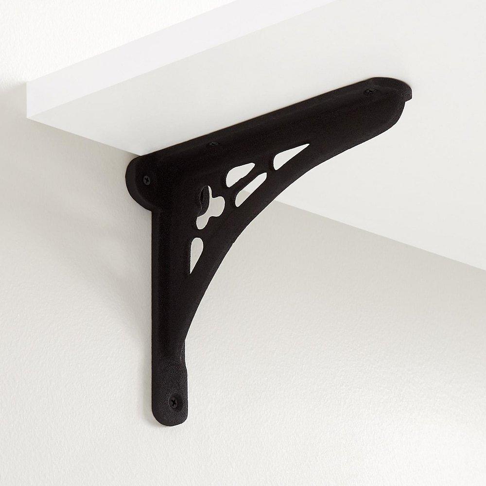 Signature Hardware Black Powder Coat 6-1/2 in. Iron Shelf Bracket 