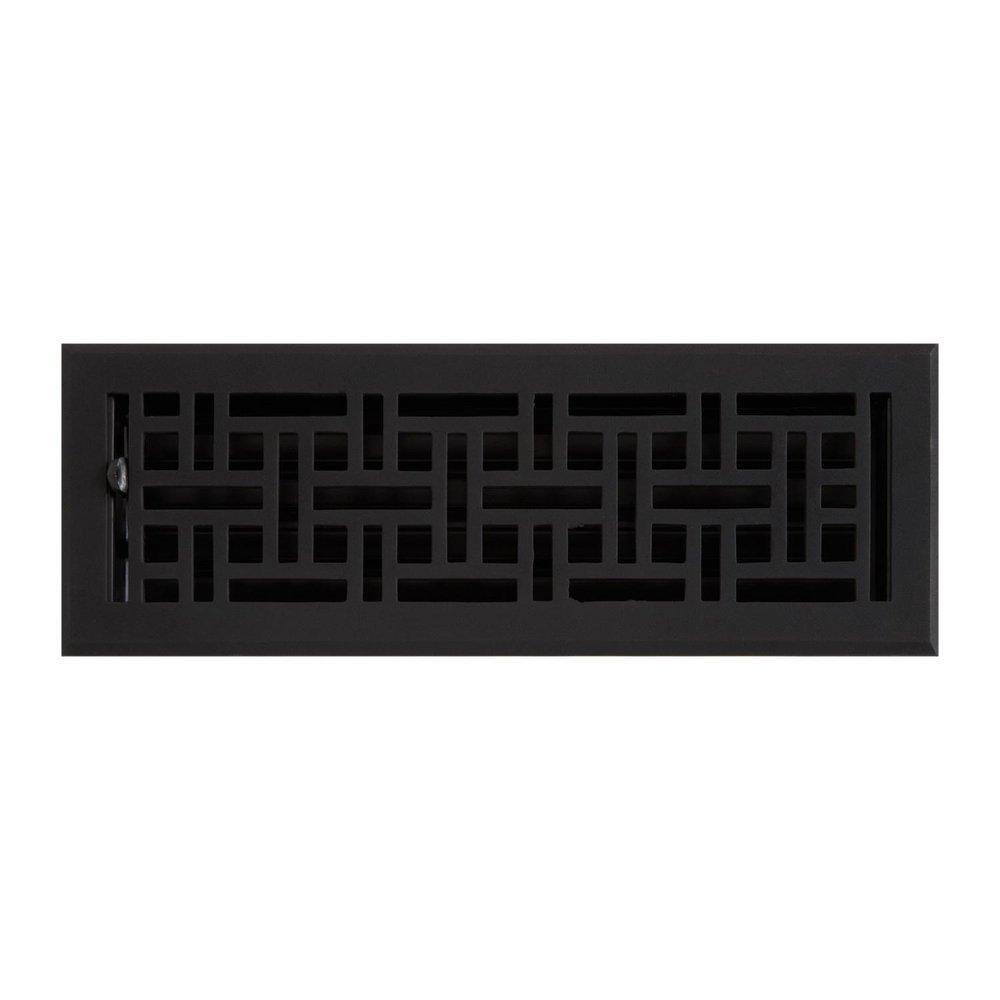 Signature Hardware Black 14 in. Floor Register in Black Cast Iron 