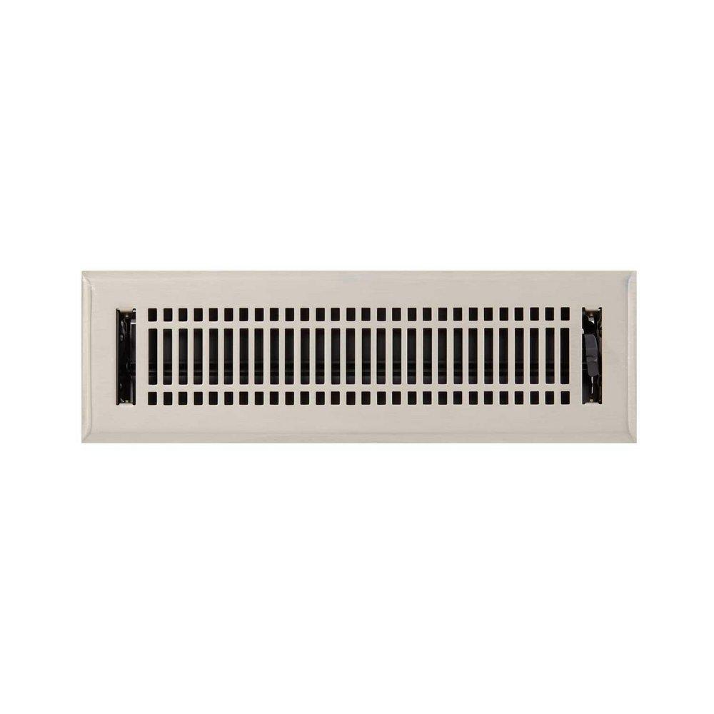 Signature Hardware Brushed Nickel 2-1/4 x 10 in. Residential Steel Floor Register 