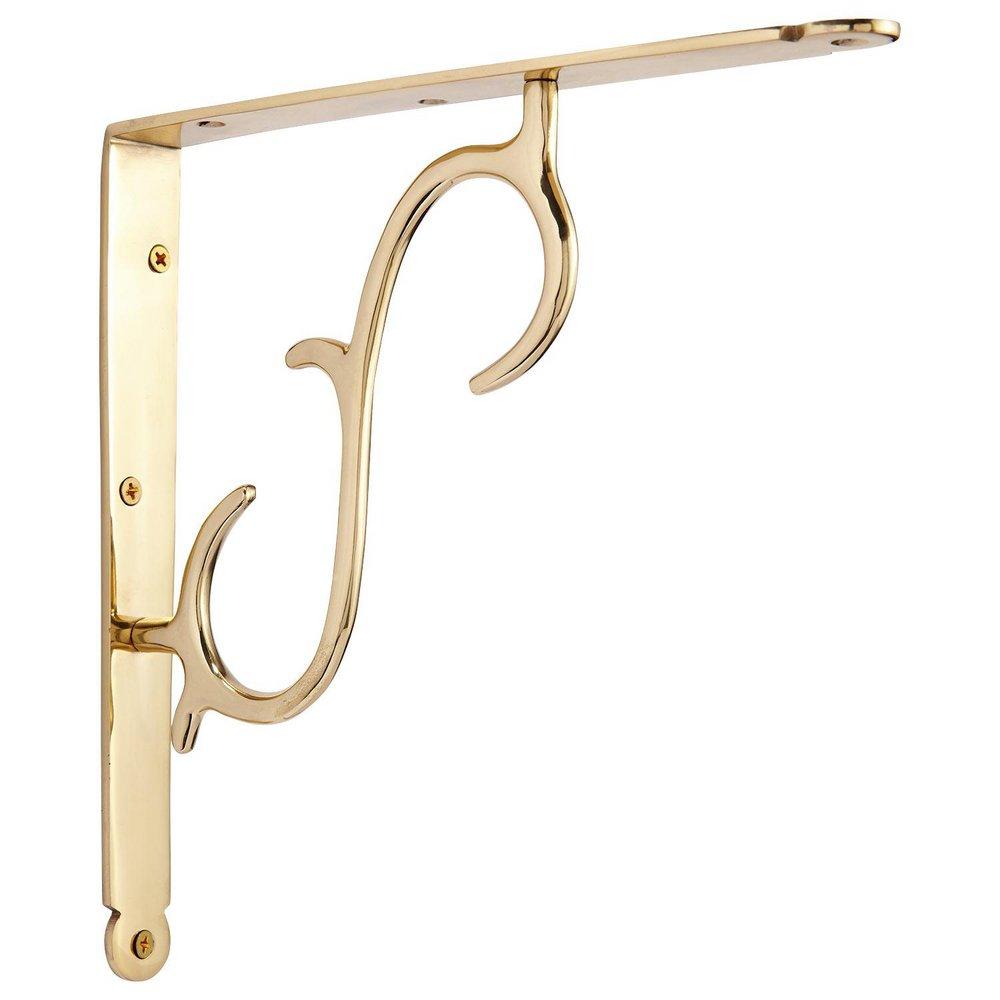 Signature Hardware Polished Brass 8-1/8 in. Brass Shelf Bracket 