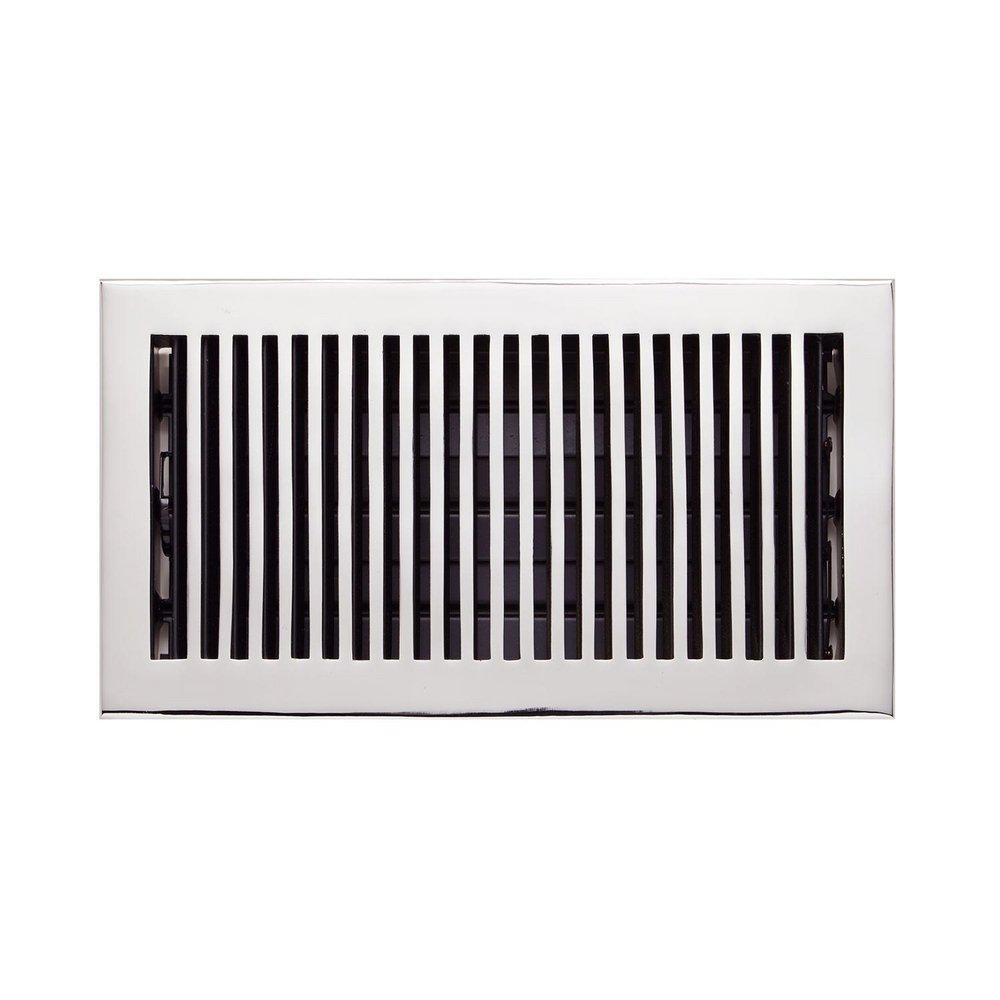 Signature Hardware Chrome 6 x 10 in. Residential Brass Floor Register 