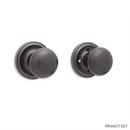 Brass Oval Privacy Plate and Knob Set in Oil Rubbed Bronze