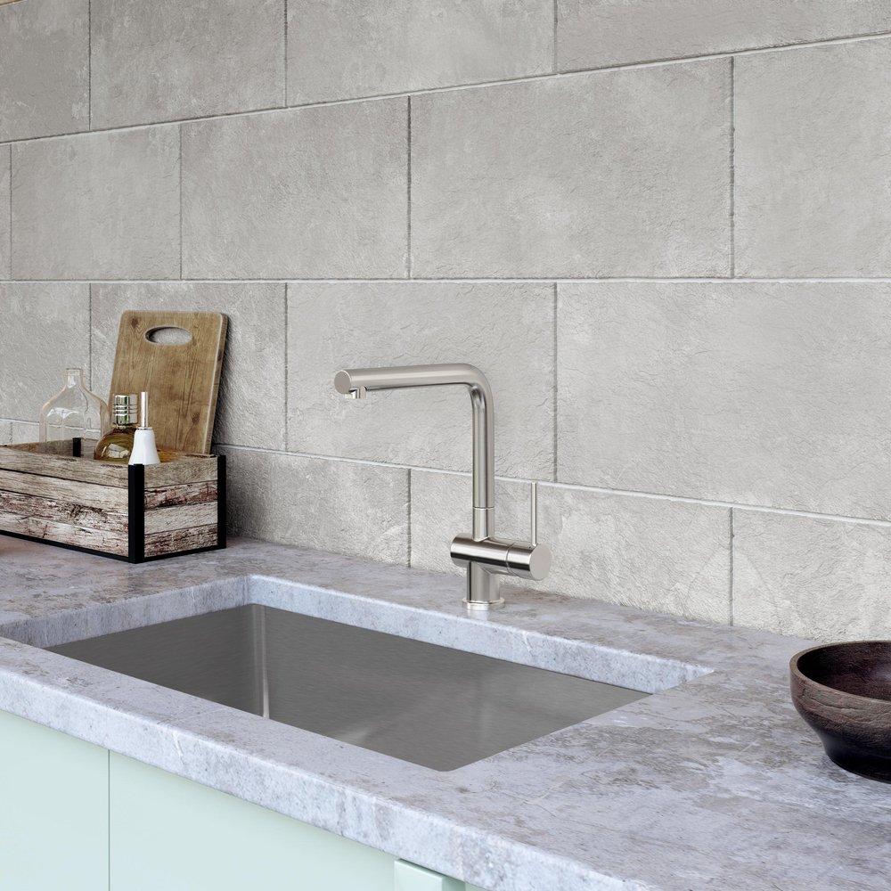 Signature Hardware Stainless Steel Single Handle Lever Counter Mount Service Faucet 