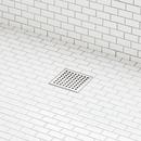 4" THORNTON SQUARE SHOWER DRAIN - WITH DRAIN FLANGE - BRUSHED STAINLESS STEEL