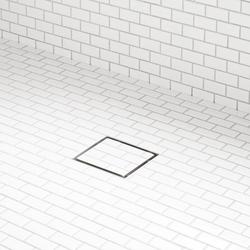 4 in. Square Shower Drain with Drain Flange in Brushed Stainless Steel