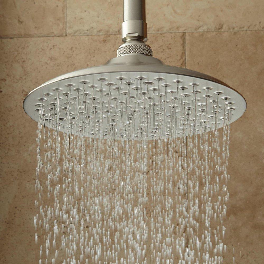 Signature Hardware Brushed Nickel Single Function Rainfall Showerhead 