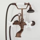 Three Handle Wall Mount Tub Filler with Handshower in Oil Rubbed Bronze