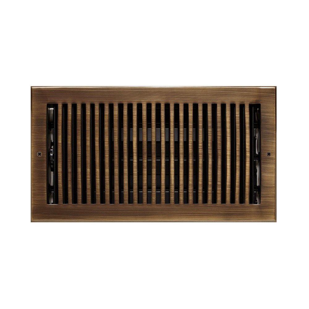 Signature Hardware Antique Brass 6 x 12 in. Residential Brass Ceiling & Sidewall Register 