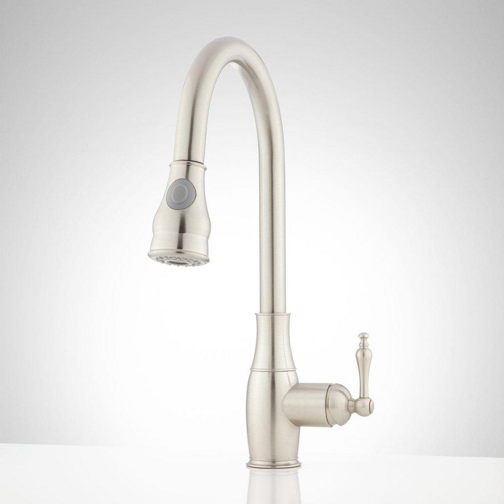 Signature Hardware Brushed Nickel Pull Down Kitchen Faucet 