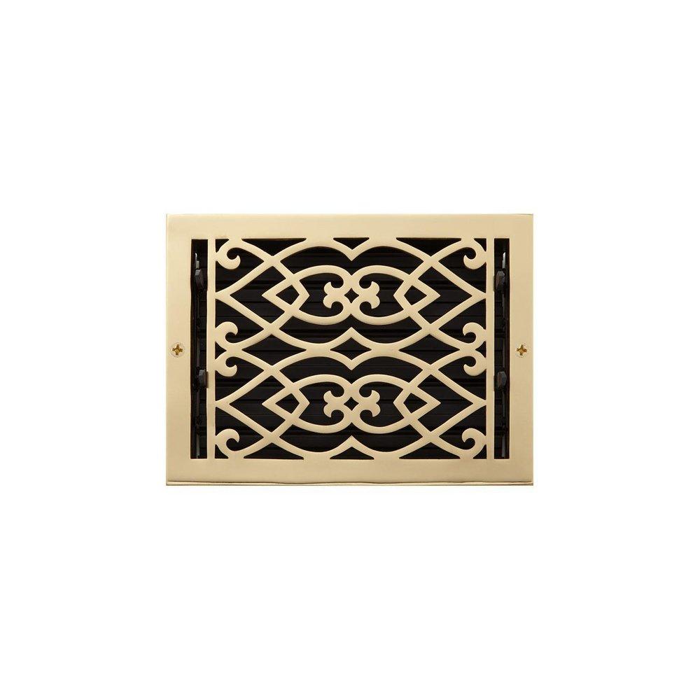 Signature Hardware Polished Brass 8 x 10 in. Residential Brass Ceiling & Sidewall Register 