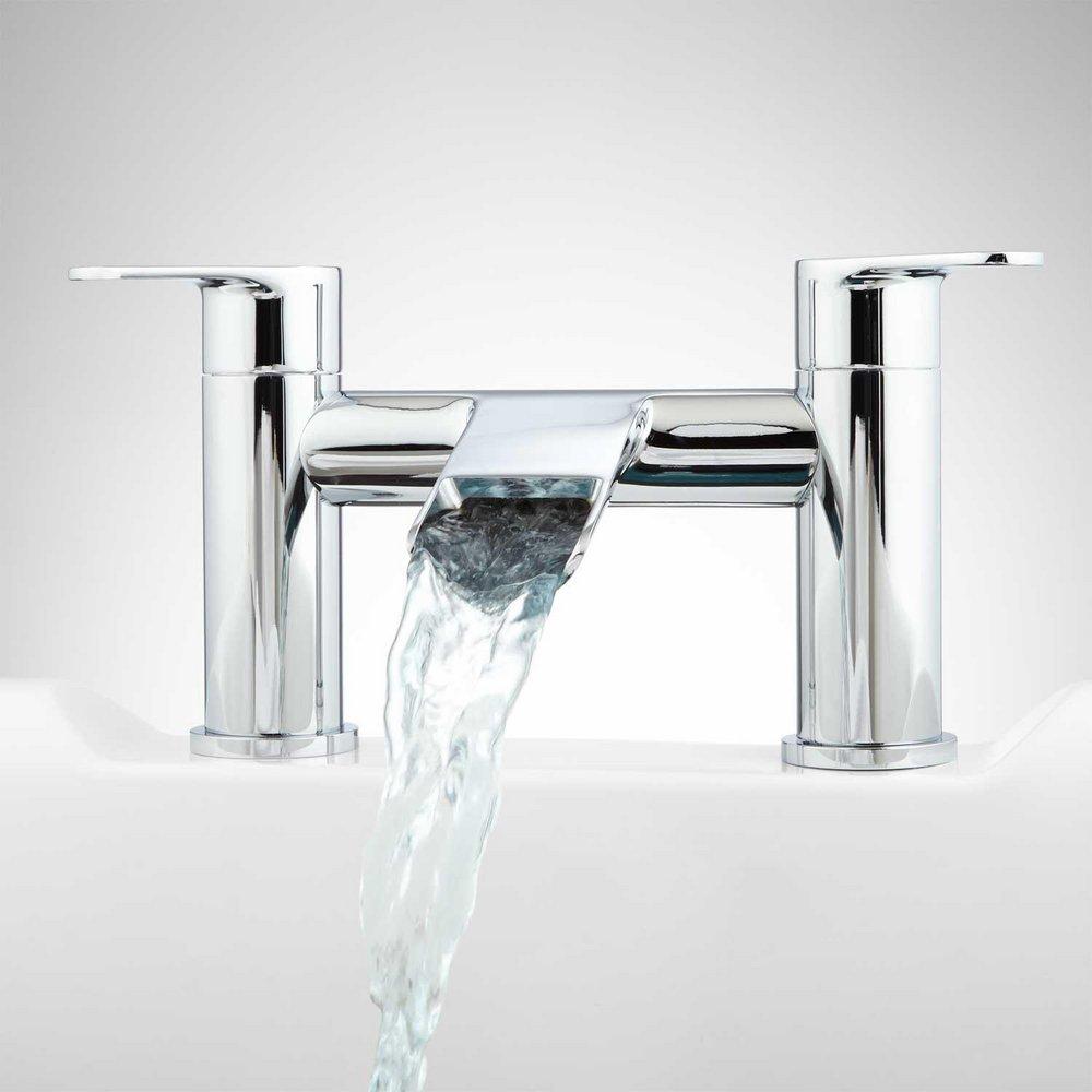 Signature Hardware Polished Chrome Two Handle Roman Tub Faucet 