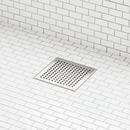 6" THORNTON SQUARE SHOWER DRAIN - WITH DRAIN FLANGE - BRUSHED STAINLESS STEEL