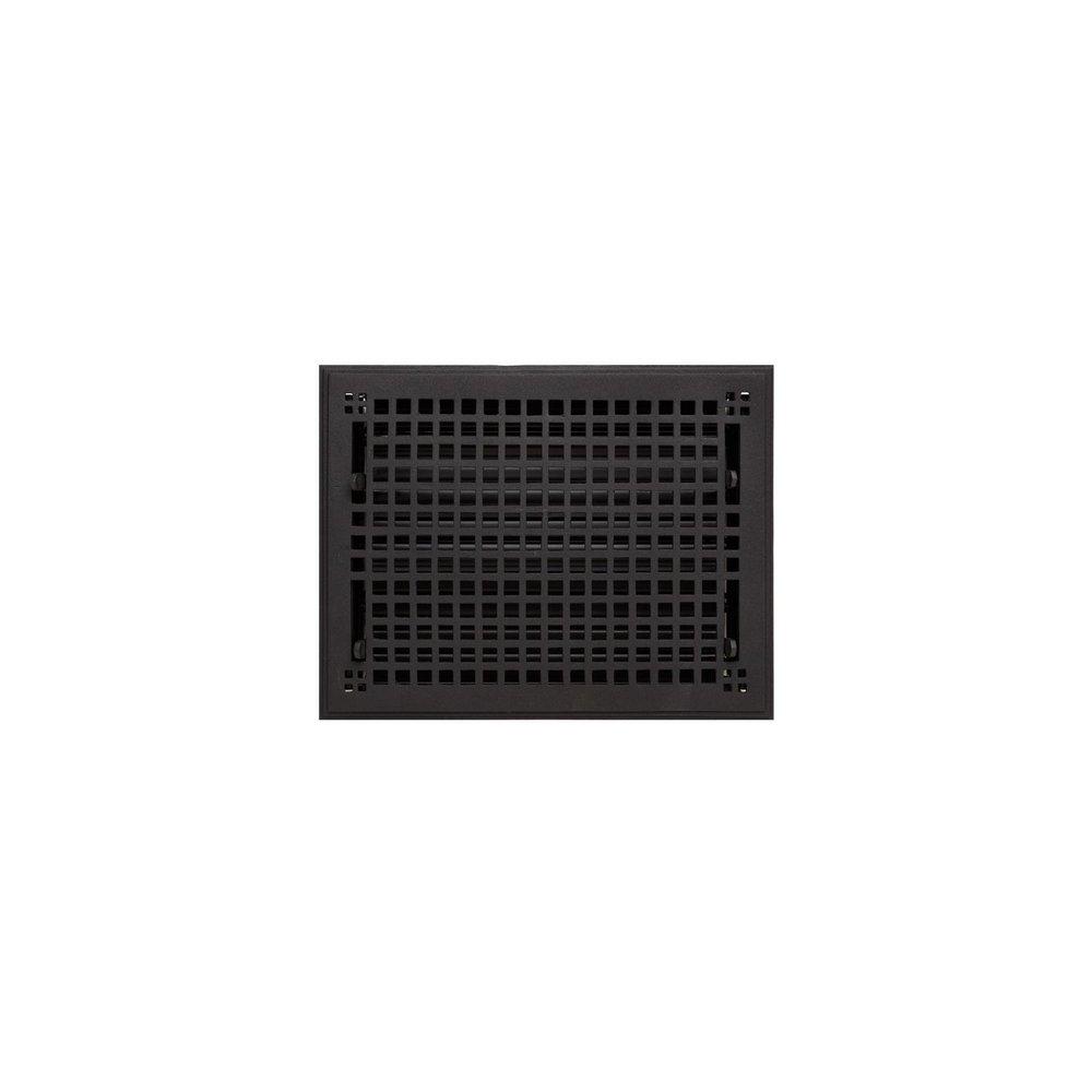 Signature Hardware Black Powder Coat 9 in. Residential Cast Iron Floor Register in Black Powder Coat 