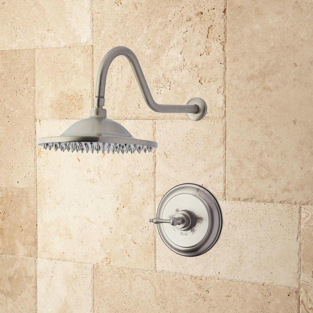 Signature Hardware Brushed Nickel Single Handle Single Function Shower Faucet 