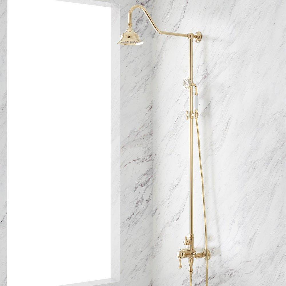 Signature Hardware Polished Brass Shower System 