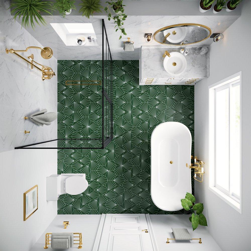 Signature Hardware Polished Brass Shower System 