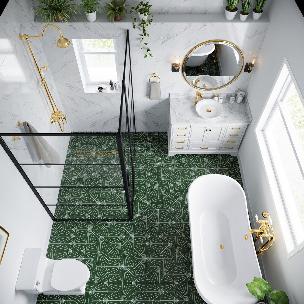 Signature Hardware Polished Brass Shower System 