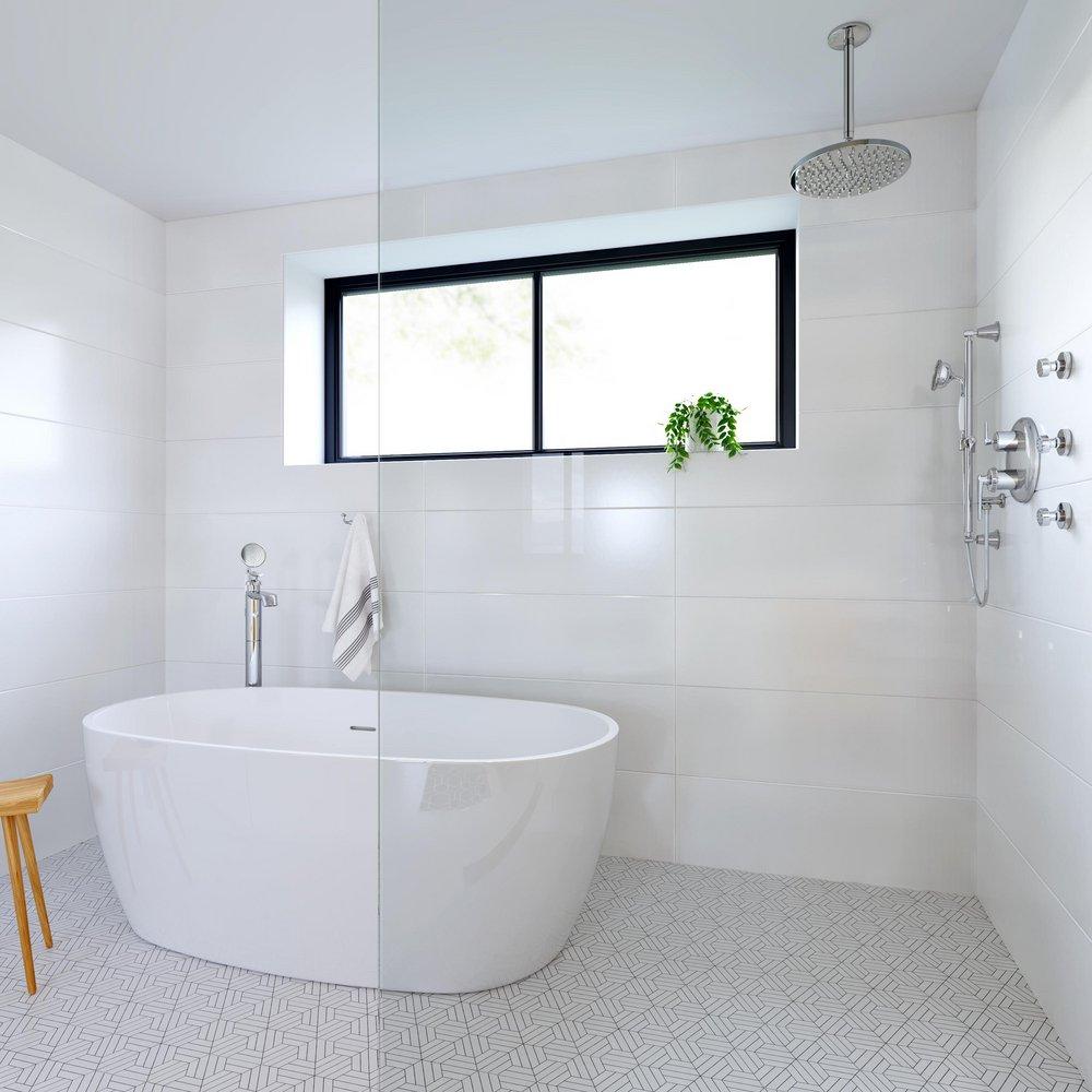 Signature Hardware White 18-1/4 in. Rectangular Undermount Double Bathroom Sink 