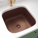 Signature Hardware Antique Copper 15 x 15 in. No Hole Copper Single Bowl Drop-in Kitchen Sink 