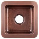 Signature Hardware Antique Copper 15 x 15 in. No Hole Copper Single Bowl Drop-in Kitchen Sink 