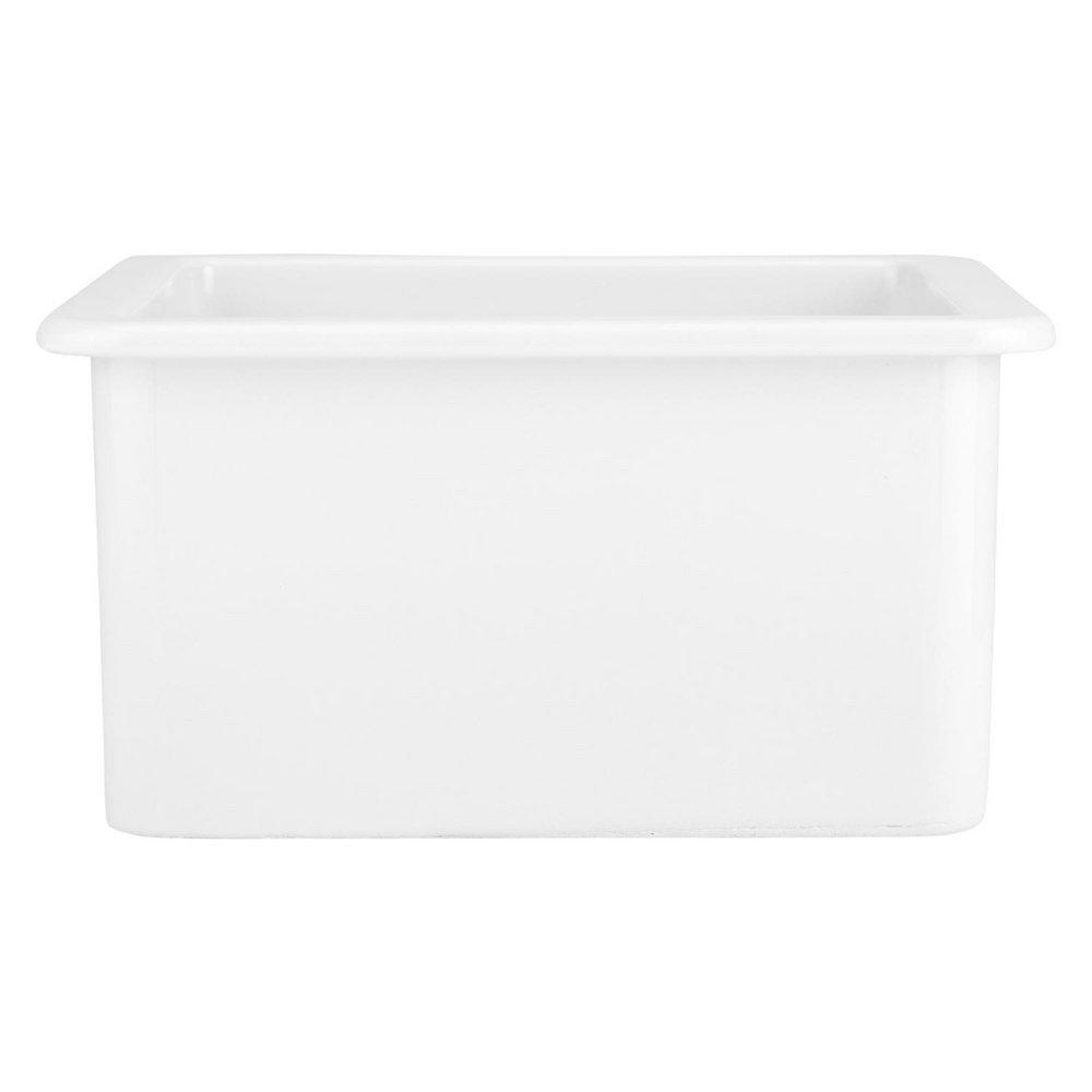 Signature Hardware White 18-1/8 x 18-1/8 in. Undermount Fireclay Bar Sink 
