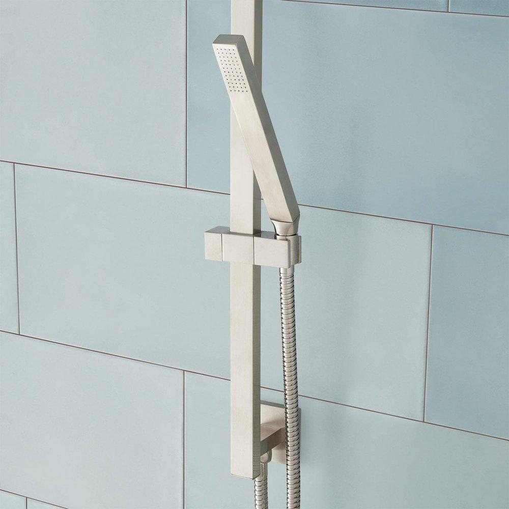 Signature Hardware Brushed Nickel Three Handle Single Function Shower System 