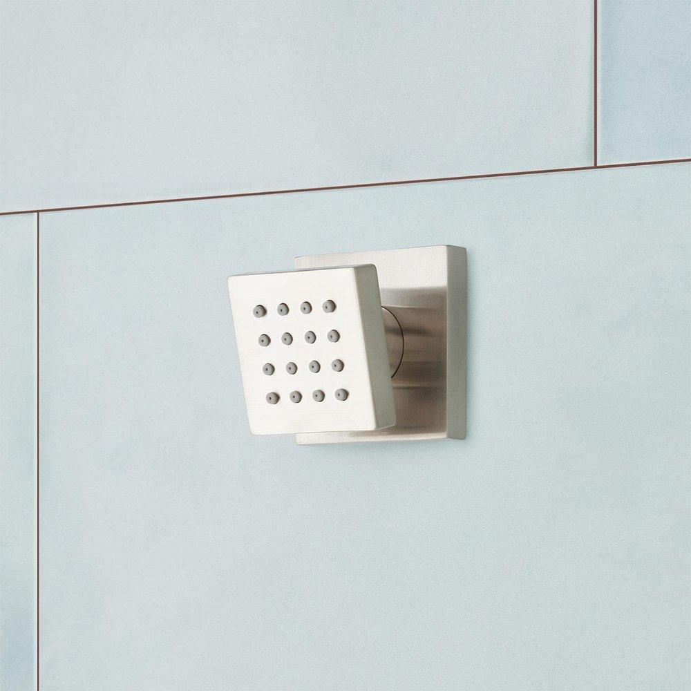 Signature Hardware Brushed Nickel Three Handle Single Function Shower System 