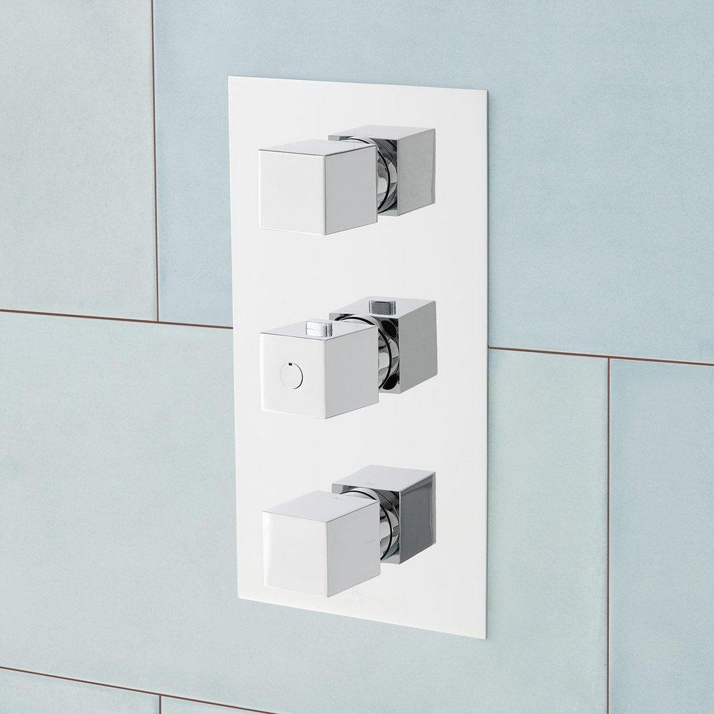 Signature Hardware Chrome Three Handle Single Function Shower System 