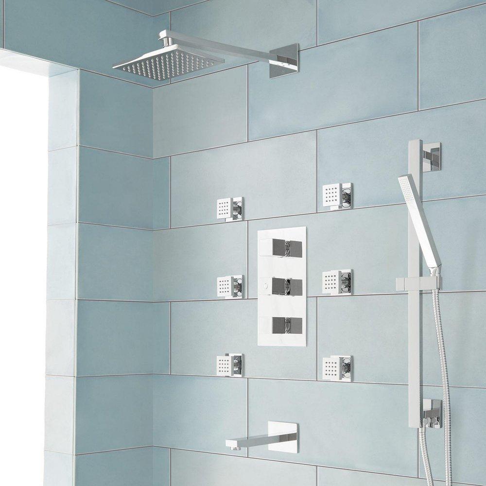 Signature Hardware Chrome Three Handle Single Function Shower System 