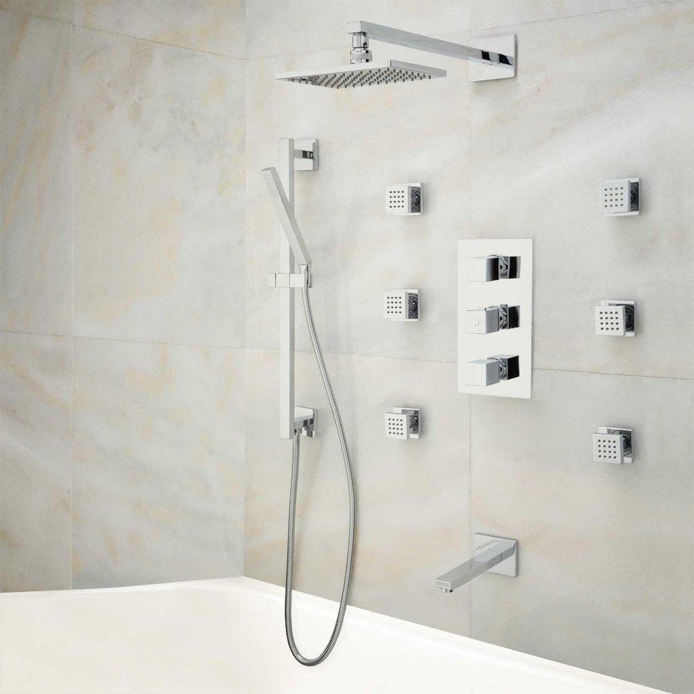 Signature Hardware Chrome Three Handle Single Function Shower System 
